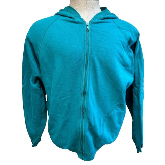 Hanna Andersson Women's Blue Hooded Zip Jacket Sweatshirt Size Small - Picture 1 of 14